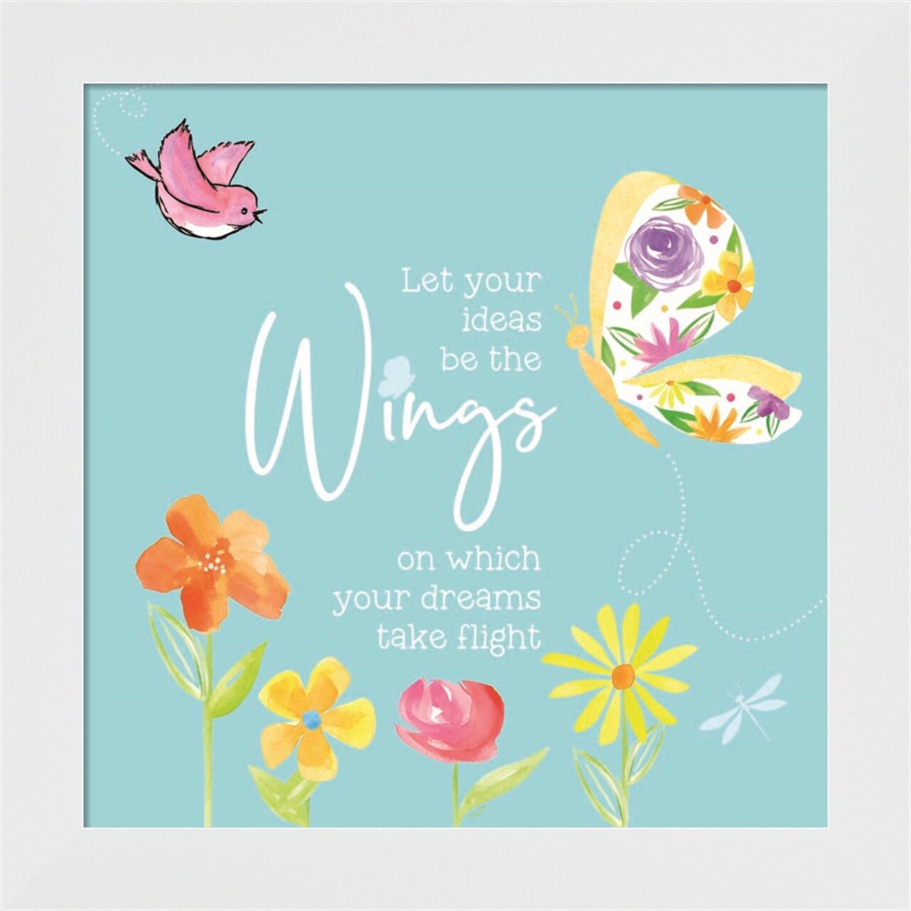 Dreams Take Flight on Blue XI by Tara Reed 14" x 14" Framed Wall Art